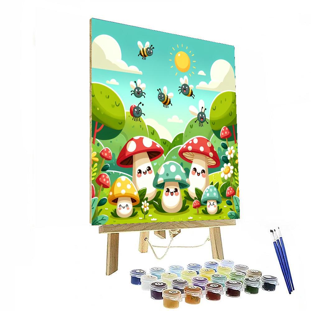 Merry Mushroom Meadow Paint By Number