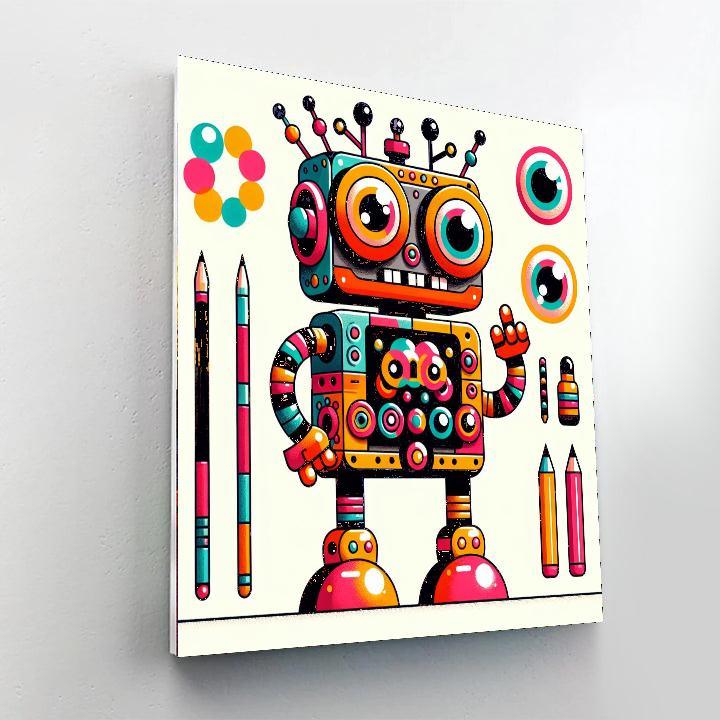 Wacky Robot Painting Number Kit