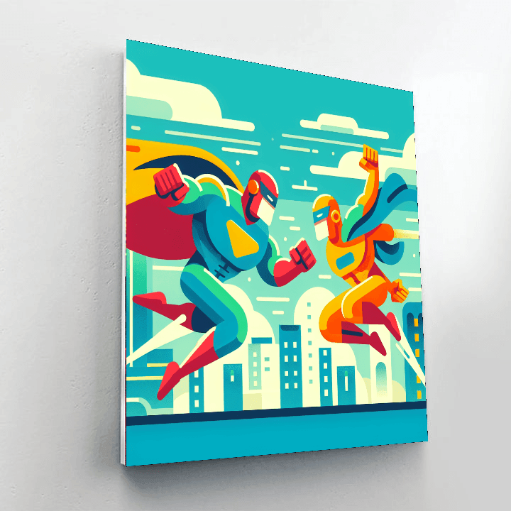 Superhero Showdown Paint By Numbers Art