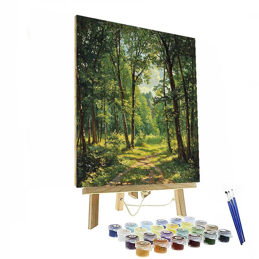 Caspar David Friedrich Inspired Forest Reverie  Number Painting