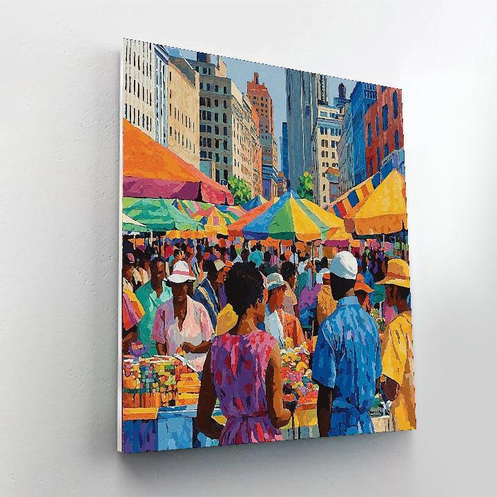 Kehinde Wiley Inspired Vibrant Urban Market  Paint By Numbers