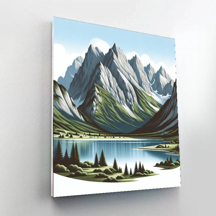 Secluded Mountain Retreat Painting Number Kit