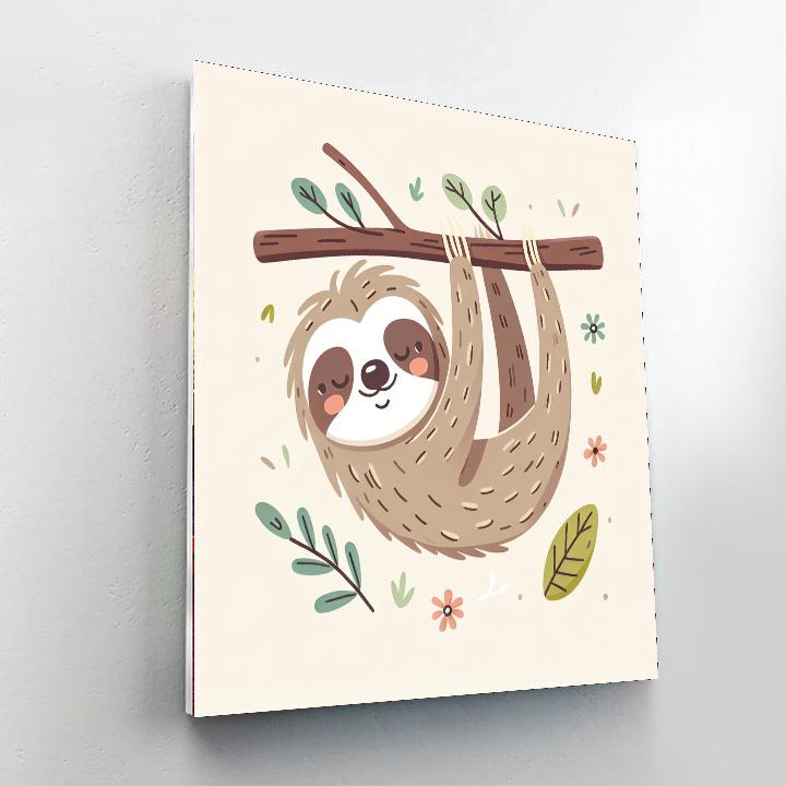 Charming Sloth DIY Paint By Numbers