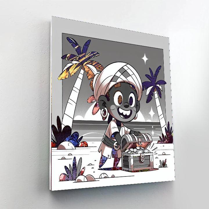 Friendly Pirate Treasure Hunt Numbered Painting Kits