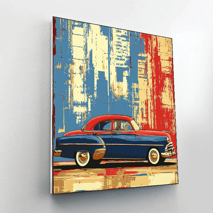 Warhol Inspired Vintage Car Elegance  Paint By Numbers Art