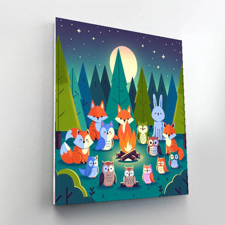 Twilight Woodland Gathering Painting By Numbers Kit