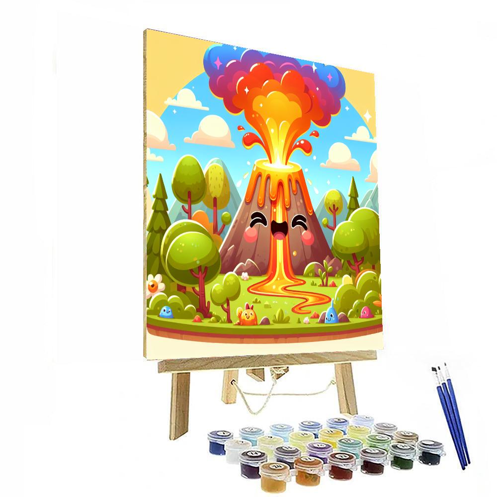 Exciting Volcano Painting By Numbers Kit