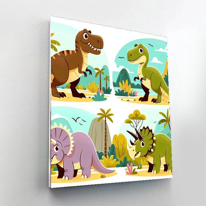 Prehistoric Dinosaurs Paint By Numbers Art