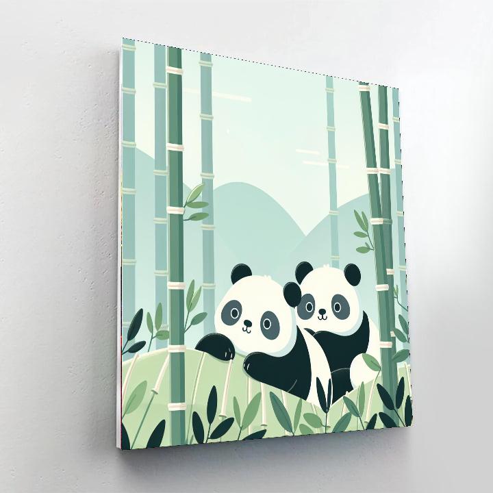 Panda's Peaceful Paradise Painting Number Kit