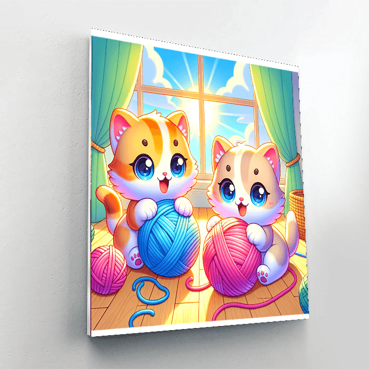 Adorable Kitten Playground Numbered Painting Kits