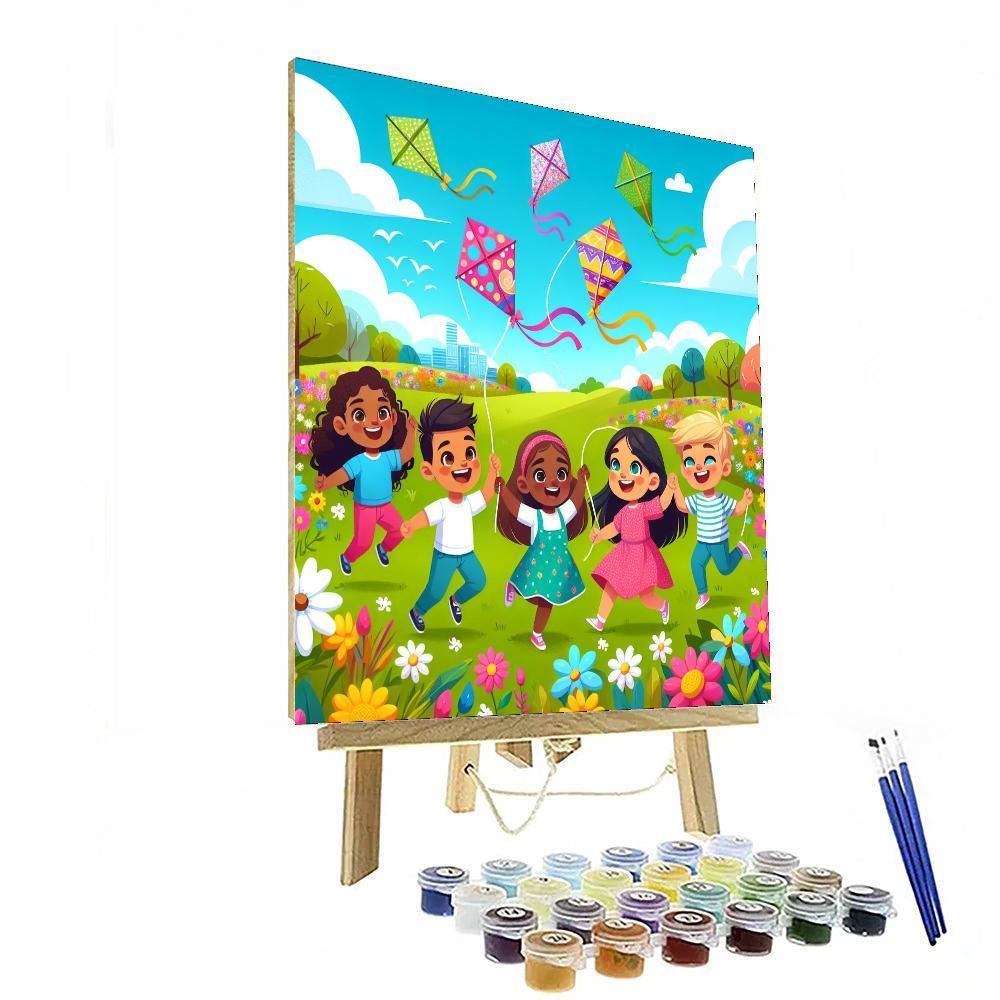 Bouncy Adventure With Kites Painting By Numbers Kit
