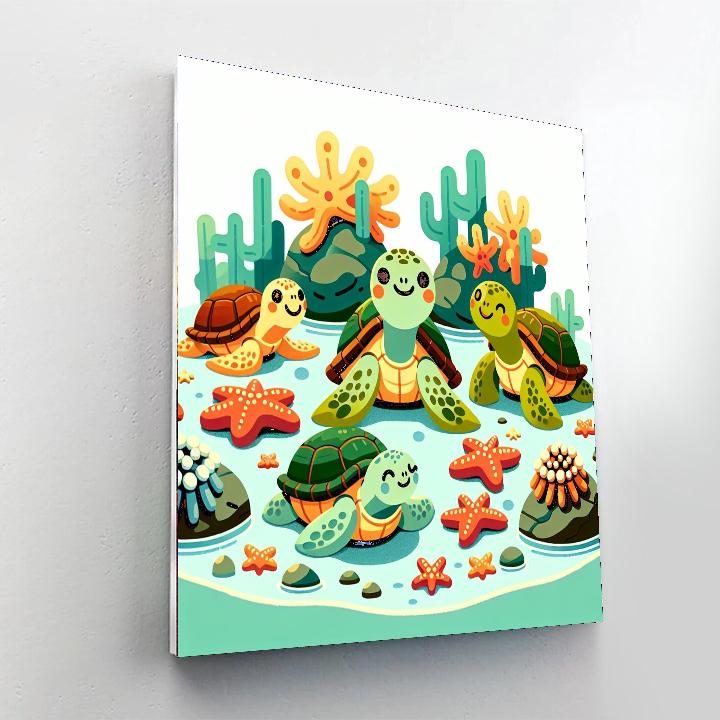 Tranquil Turtle Tidepool Numbered Painting Kits
