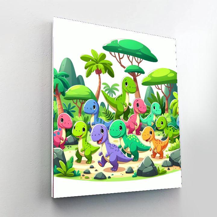 Adventure With Dino Friends Numbered Painting Kits