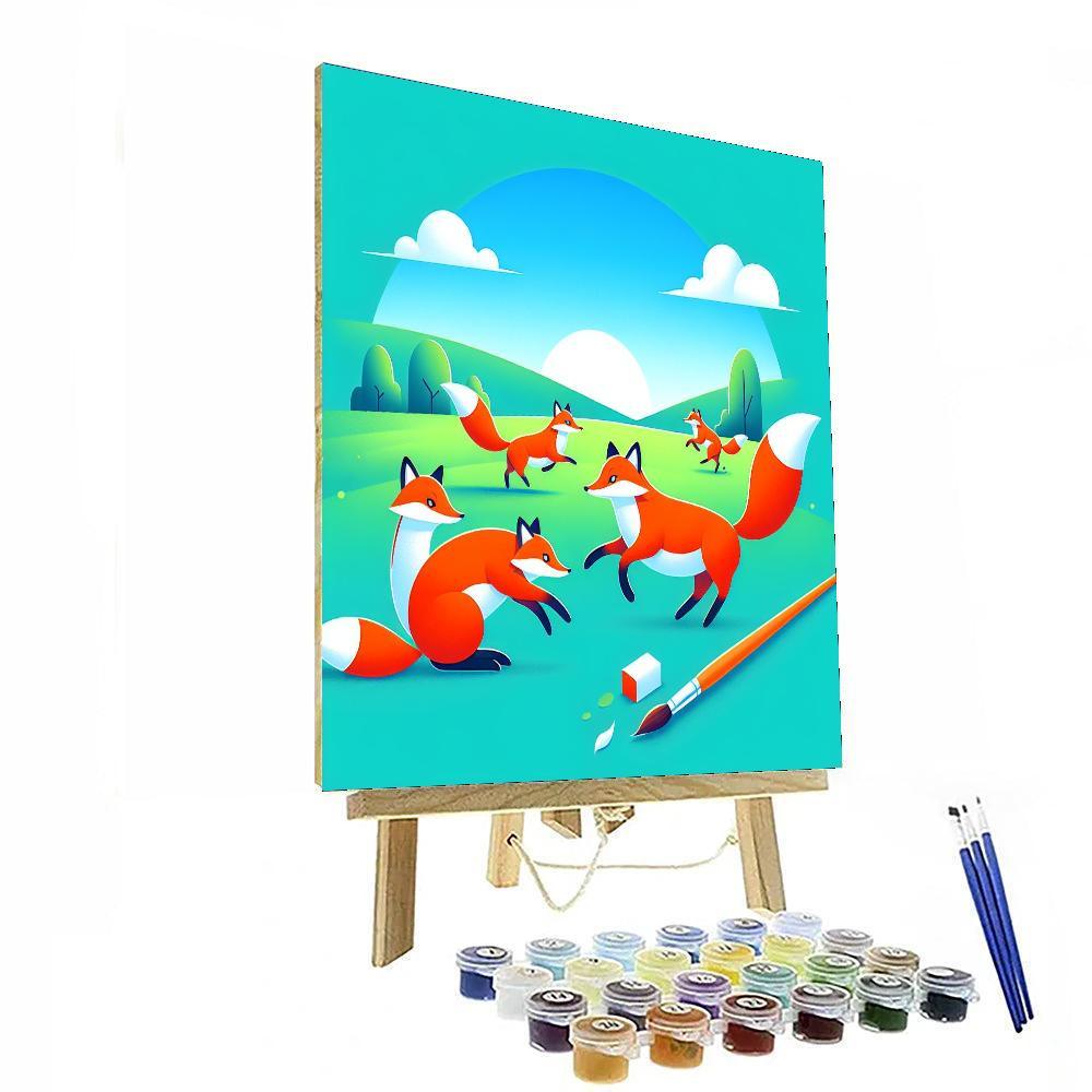 Radiant Red Fox Frolic Paint By Color