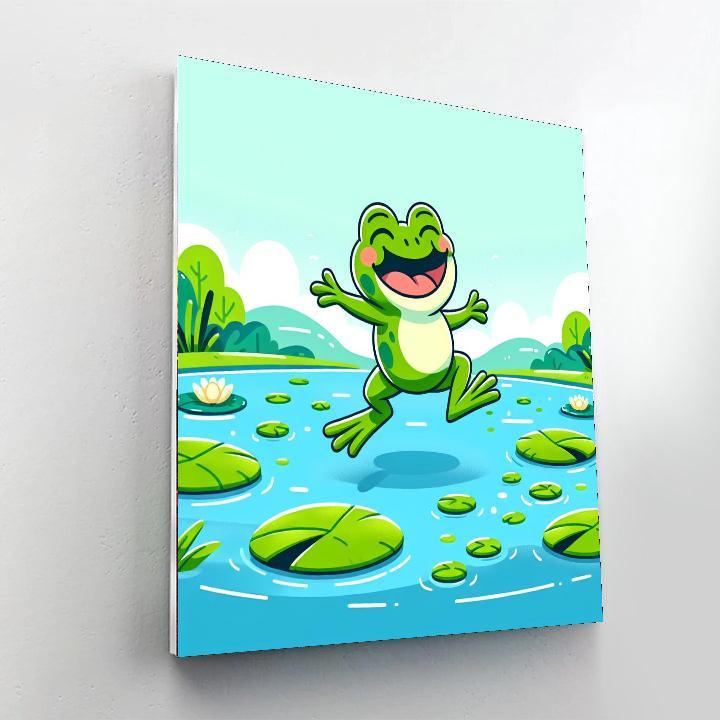 Cheerful Frog Painting By Numbers Kit