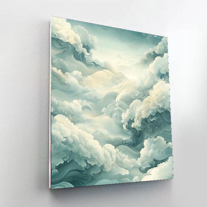 Zhao Mengfu Inspired Flow Of Tranquil Clouds  Paint By Color