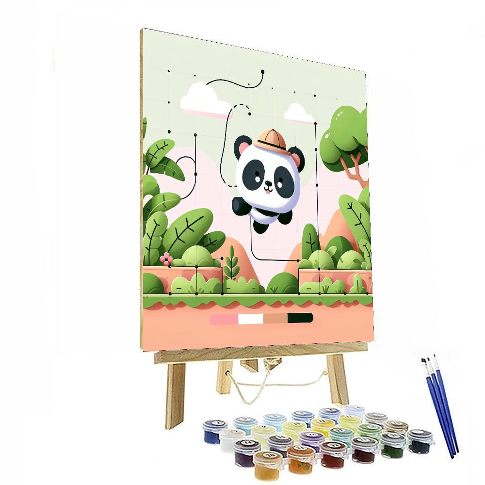 Adventurous Panda's Jungle Quest Paint By Color
