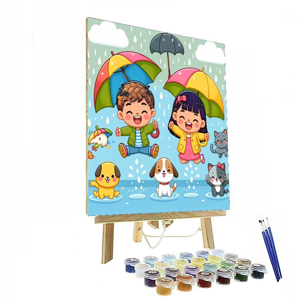 Fun In The Rain Paint By Number