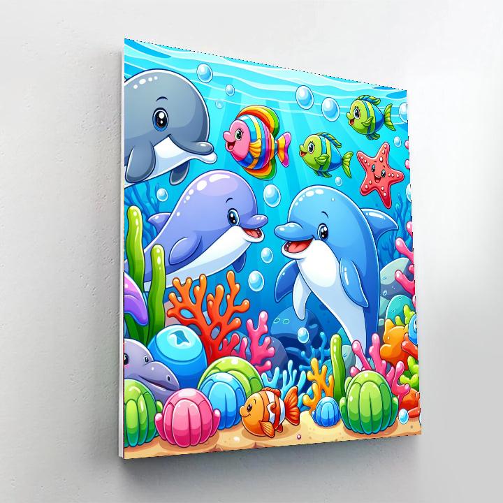 Colorful Underwater Friends Paint By Numbers Art