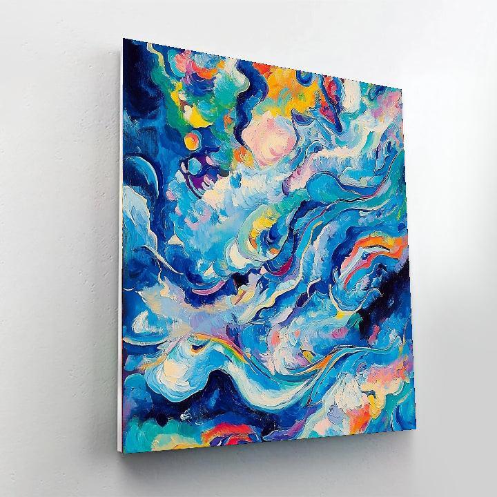 Wassily Kandinsky Inspired Dreamy Abstract Waves  Number Painting