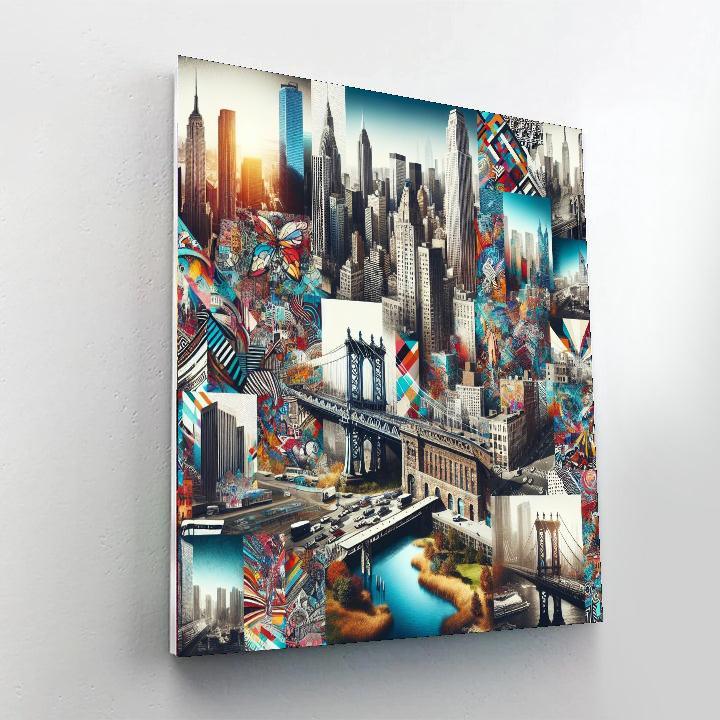 Dynamic Urban Collage Numbered Painting Kits