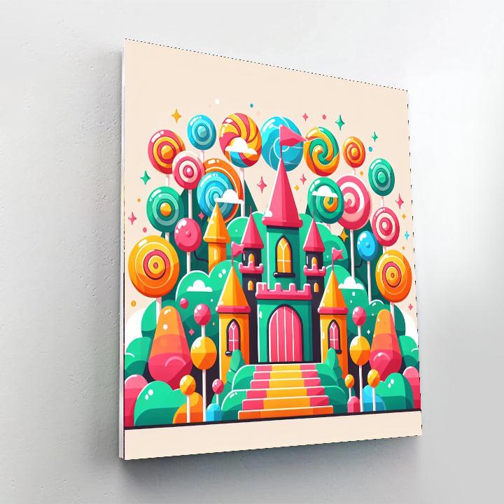 Rainbow Candy Castle Paint By Color