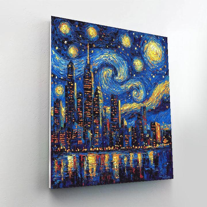 Vincent Van Gogh Inspired Electric City Nights  Painting By Numbers Kit