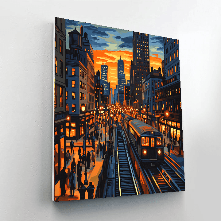Edward Hopper Inspired Urban Cityscape  Painting By Numbers Kit