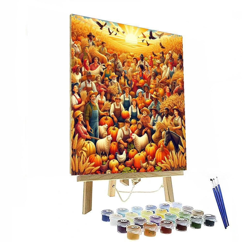 Golden Harvest Festival Number Painting