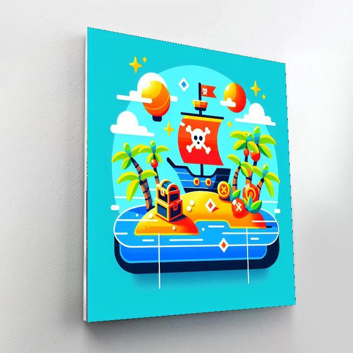 Pirate's Island Treasure Hunt Paint By Numbers