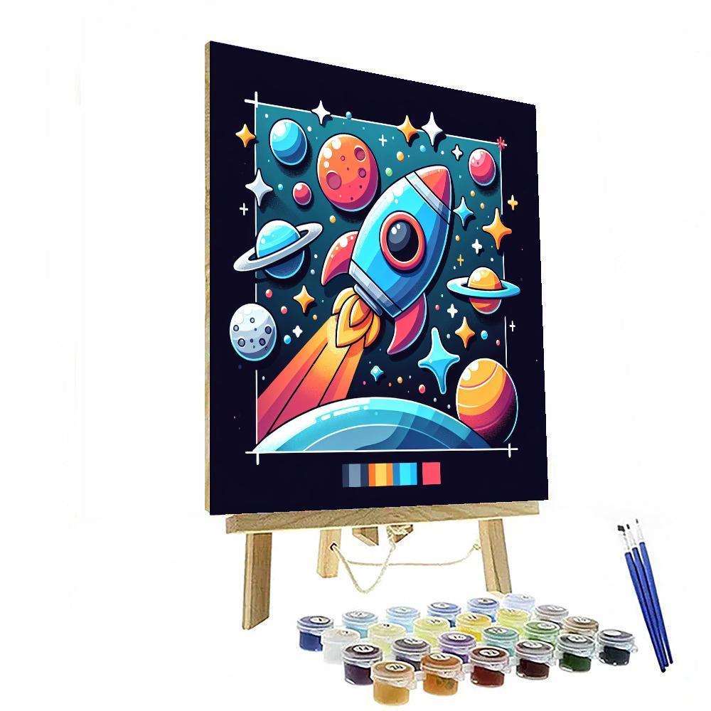 Exploring Space Planets DIY Paint By Numbers