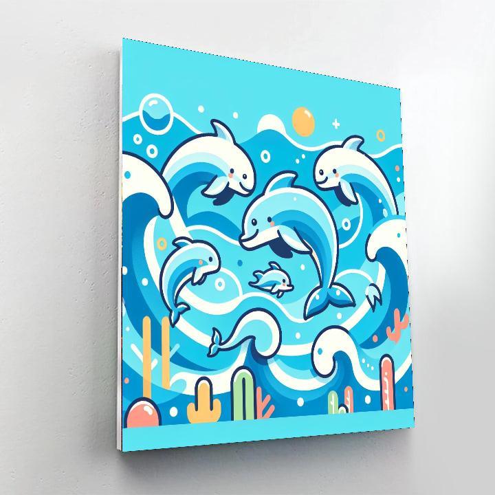 Dolphin Dive Paint By Numbers