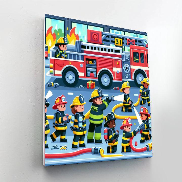 Heroic Firefighter Mission Numbered Painting Kits