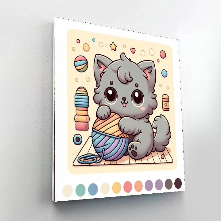 Curly Kitten DIY Paint By Numbers