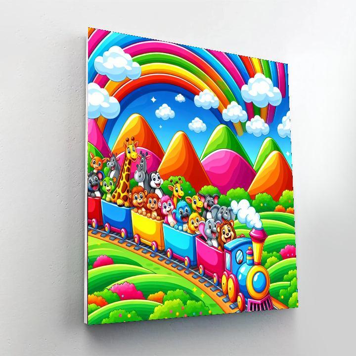 Cheerful Choo Choo Train Number Painting