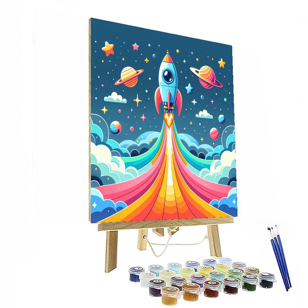 Whimsical Rocket Numbered Painting Kits