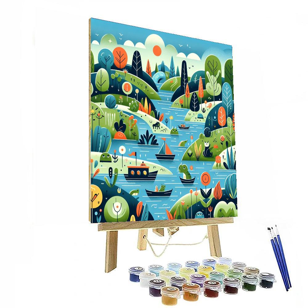 Enchanted River Voyage Painting Number Kit