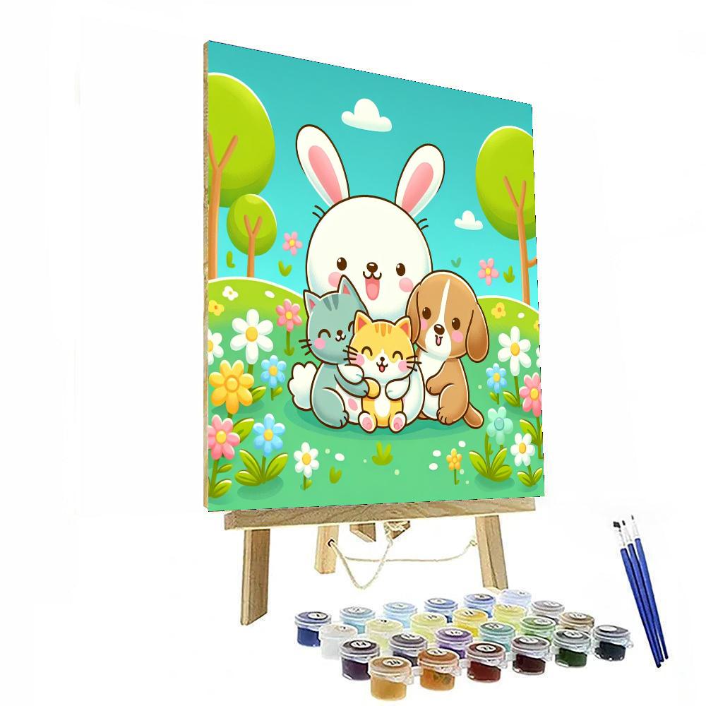 Colorful Critter Cuddles Painting Number Kit