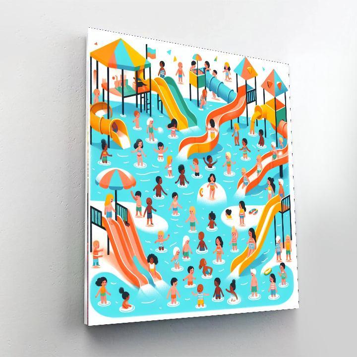 Whimsical Water Park Painting By Numbers Kit