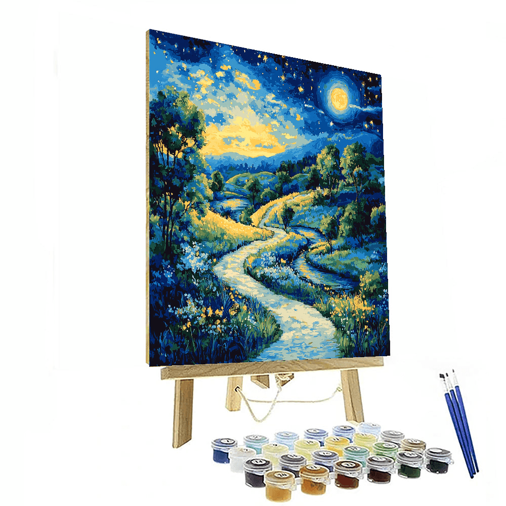 Vincent Van Gogh Inspired Moonlit Pathways  Paint By Numbers Art