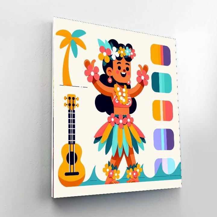 Hawaiian Hula Party Painting Number Kit