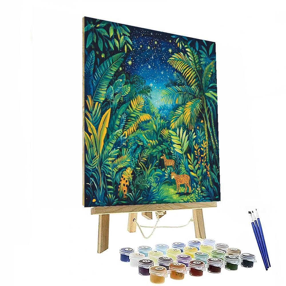 Henri Rousseau Inspired Galaxy Safari  Paint By Number