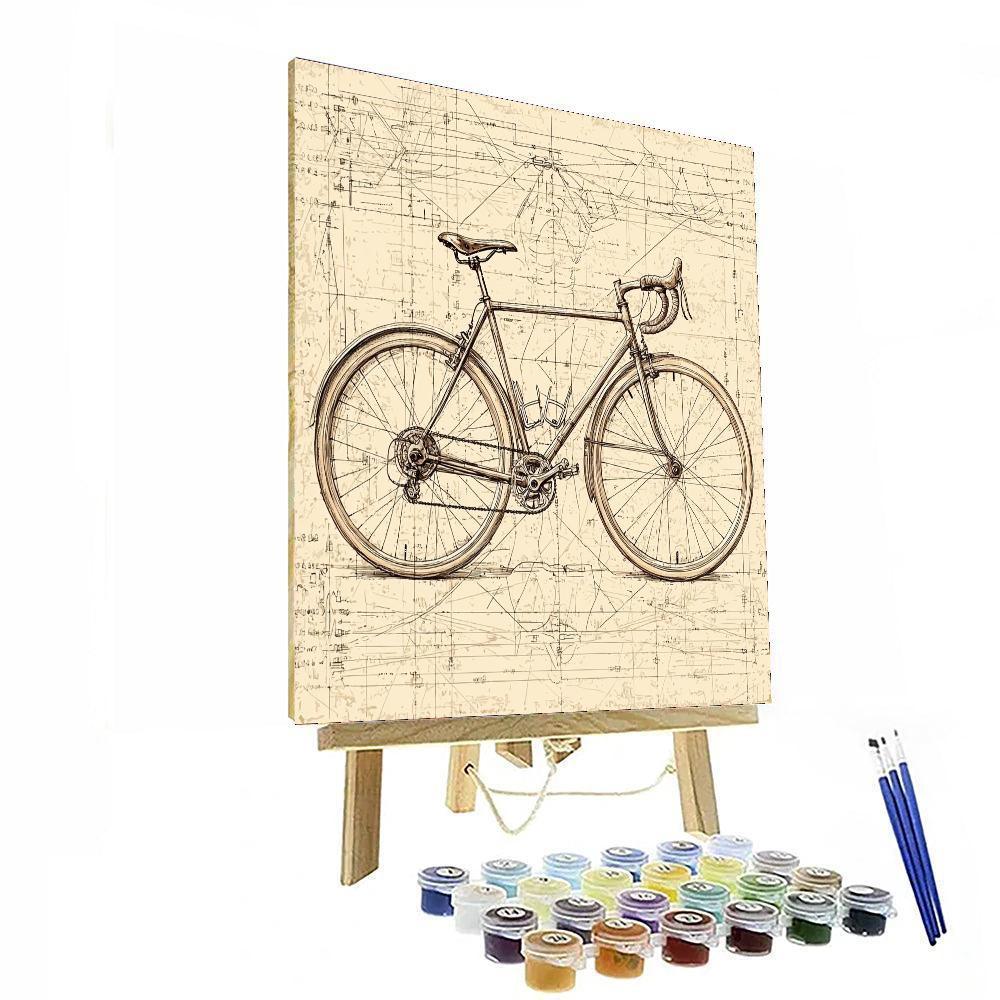Leonardo Da Vinci Inspired Da Vinci's Vintage Bicycle  DIY Paint By Numbers