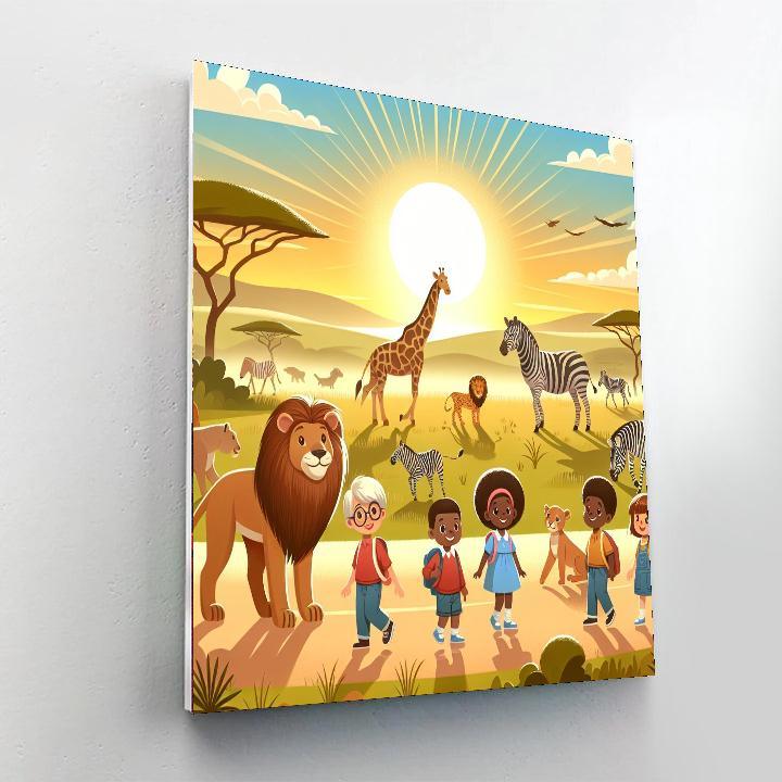 Sunrise Safari Excursion Paint By Numbers Art