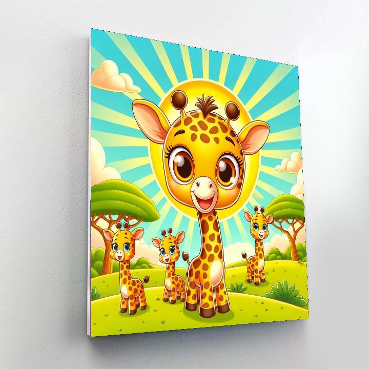 Giggles With Giraffes Numbered Painting Kits