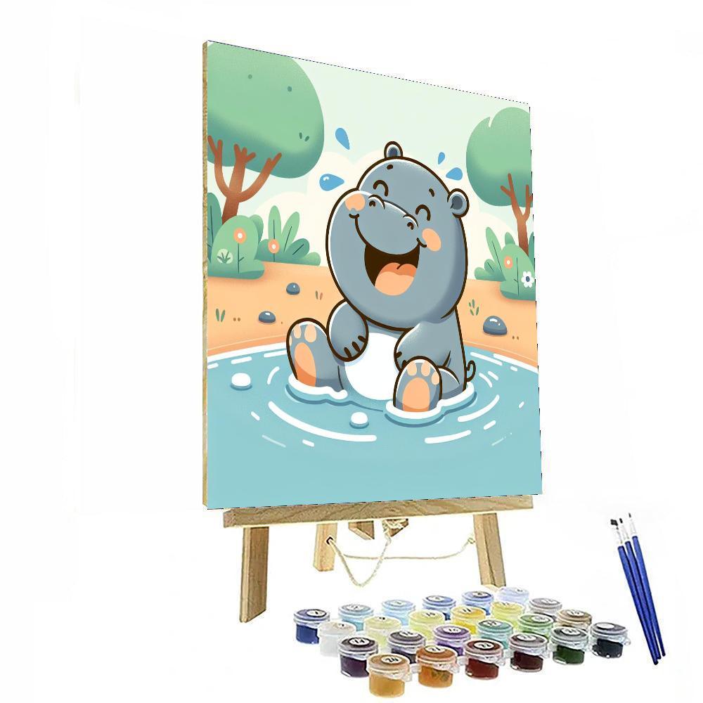Funny Hippo Paint By Color