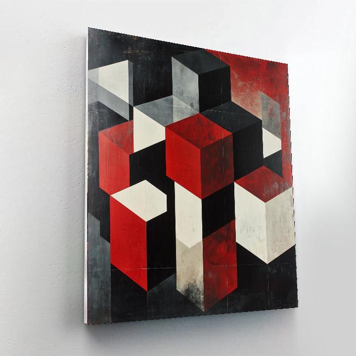 Kazimir Malevich Inspired Cubic Reflections  Painting Number Kit