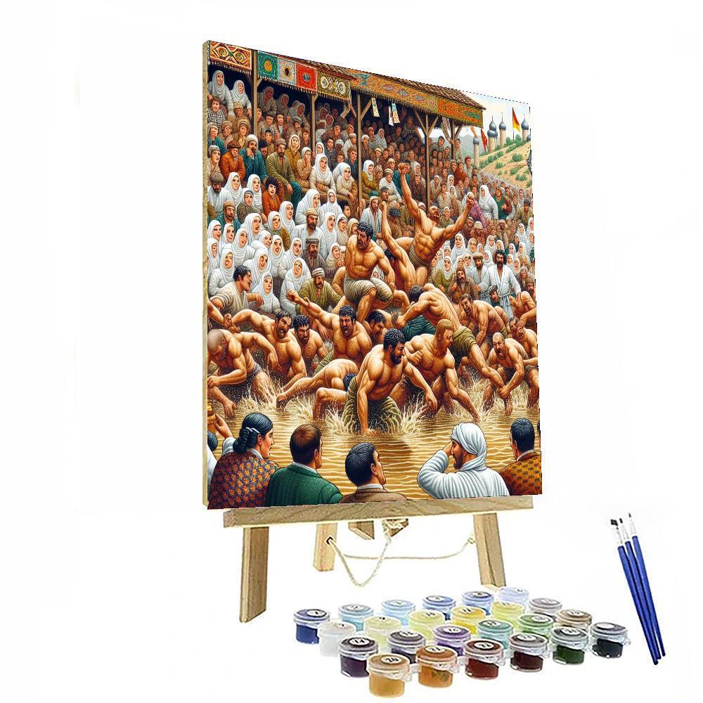 Kirkpinar Oil Wrestling - Turkey Paint By Numbers Kits