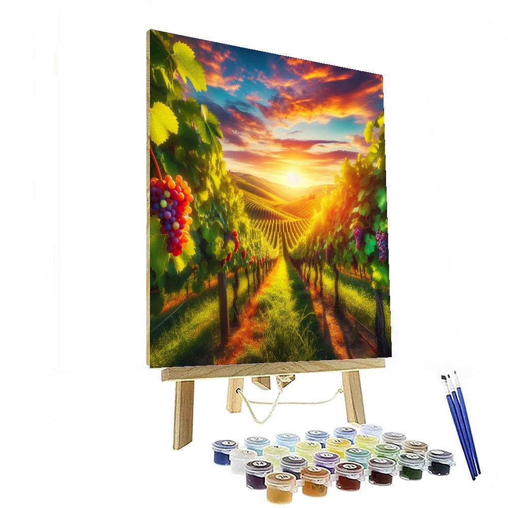 Sunlit Vineyard Romance Numbered Painting Kits