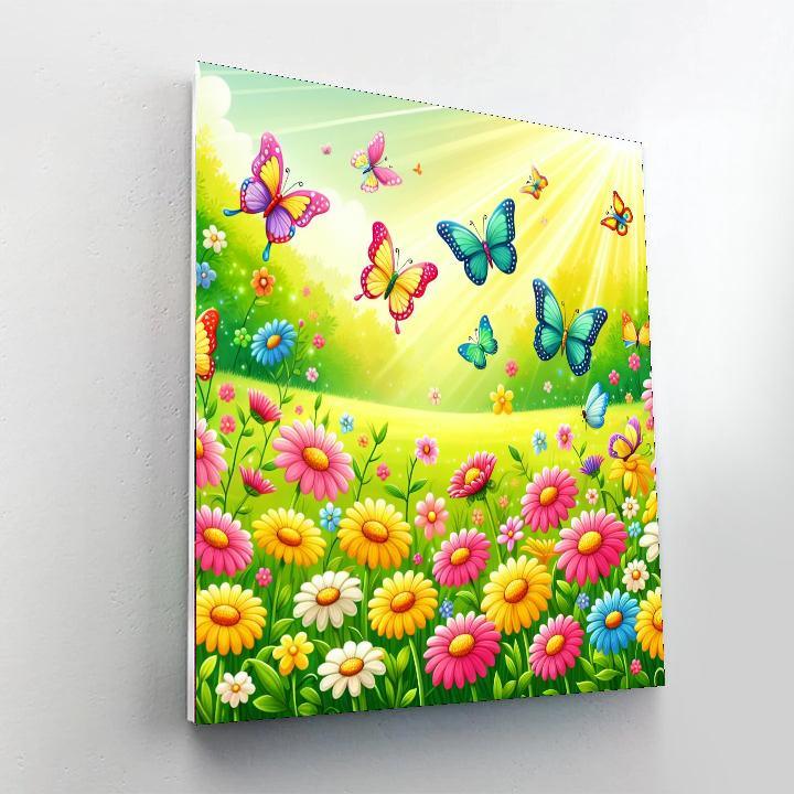 Dreamy Meadow Of Butterflies Numbered Painting Kits